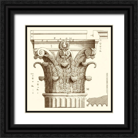 Corinthian Detail II Black Ornate Wood Framed Art Print with Double Matting by Vision Studio