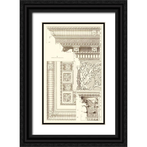 Corinthian Detail VI Black Ornate Wood Framed Art Print with Double Matting by Vision Studio