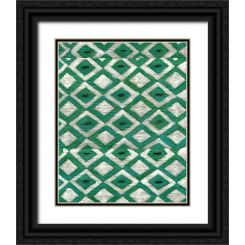 Silk Road Ikat I Black Ornate Wood Framed Art Print with Double Matting by Zarris, Chariklia