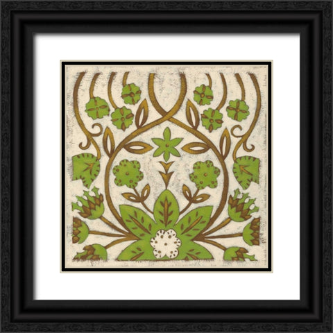 Lotus Tapestry I Black Ornate Wood Framed Art Print with Double Matting by Zarris, Chariklia