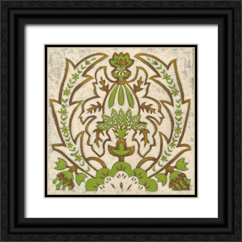 Lotus Tapestry II Black Ornate Wood Framed Art Print with Double Matting by Zarris, Chariklia