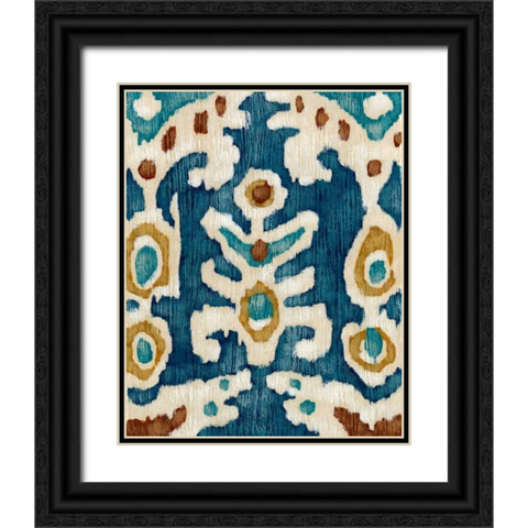 Ocean Ikat III Black Ornate Wood Framed Art Print with Double Matting by Zarris, Chariklia