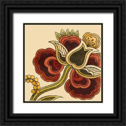 Paprika Floral I Black Ornate Wood Framed Art Print with Double Matting by Vess, June Erica