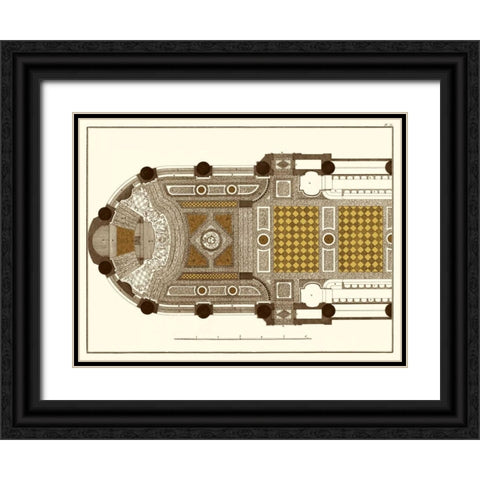 French Marquetry I Black Ornate Wood Framed Art Print with Double Matting by Vision Studio