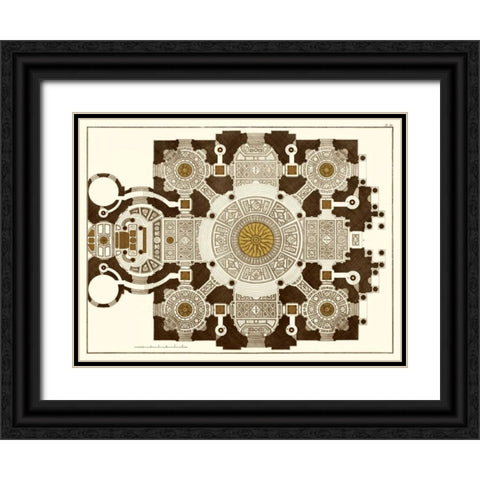 French Marquetry III Black Ornate Wood Framed Art Print with Double Matting by Vision Studio