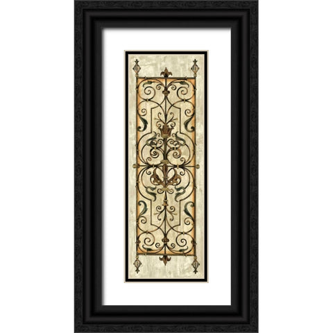 Crackled Verdigris Panel I Black Ornate Wood Framed Art Print with Double Matting by Vision Studio