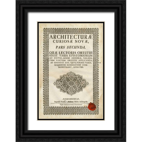 Embossed Bookplate Black Ornate Wood Framed Art Print with Double Matting by Vision Studio