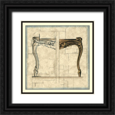 Furniture Sketch I Black Ornate Wood Framed Art Print with Double Matting by Vision Studio
