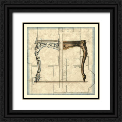 Furniture Sketch II Black Ornate Wood Framed Art Print with Double Matting by Vision Studio