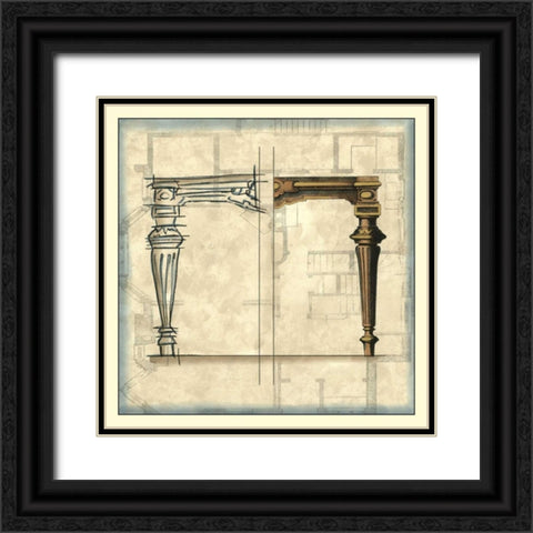 Furniture Sketch III Black Ornate Wood Framed Art Print with Double Matting by Vision Studio