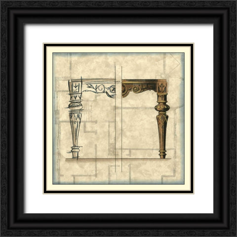 Furniture Sketch IV Black Ornate Wood Framed Art Print with Double Matting by Vision Studio