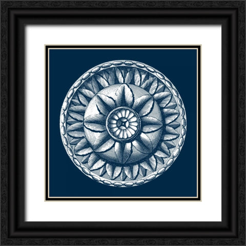 Classic Medallion on Navy III Black Ornate Wood Framed Art Print with Double Matting by Vision Studio