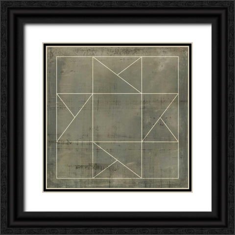 Geometric Blueprint II Black Ornate Wood Framed Art Print with Double Matting by Vision Studio