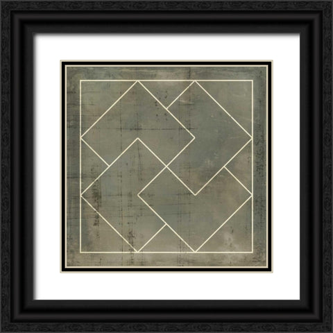 Geometric Blueprint III Black Ornate Wood Framed Art Print with Double Matting by Vision Studio