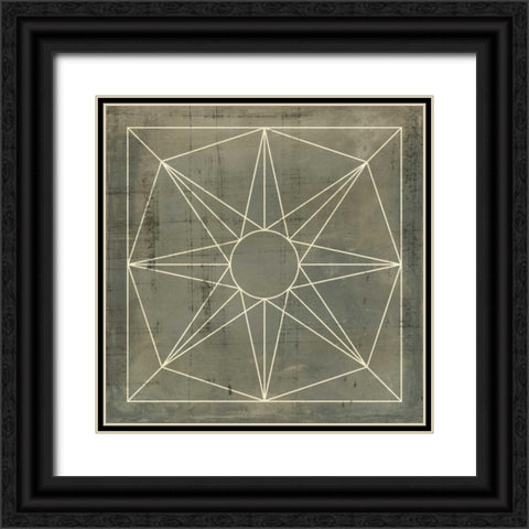 Geometric Blueprint VII Black Ornate Wood Framed Art Print with Double Matting by Vision Studio