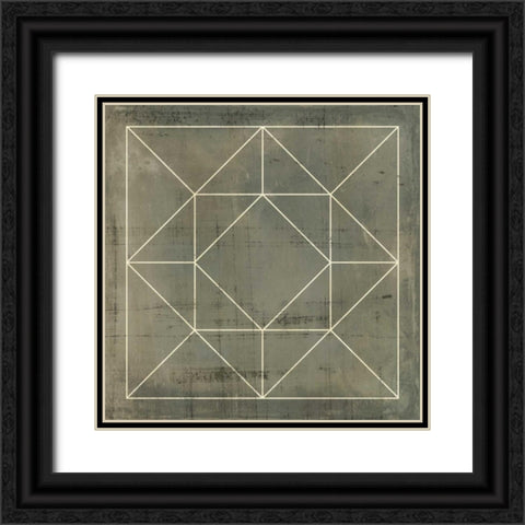 Geometric Blueprint VIII Black Ornate Wood Framed Art Print with Double Matting by Vision Studio