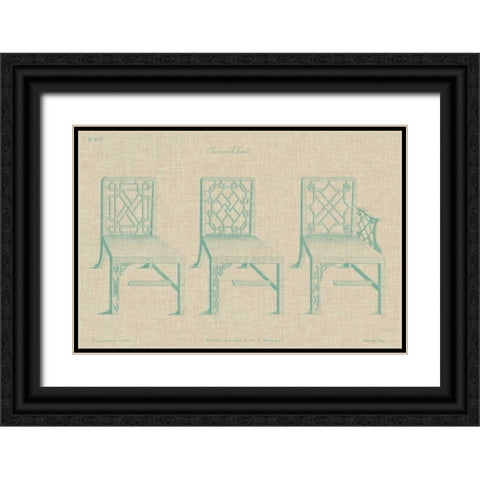 Chinese Chippendale Chairs I Black Ornate Wood Framed Art Print with Double Matting by Vision Studio