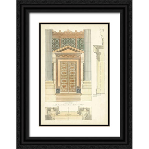 Architects Plan II Black Ornate Wood Framed Art Print with Double Matting by Vision Studio