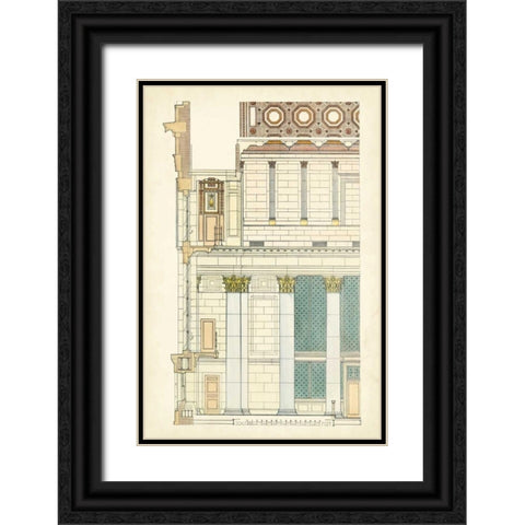 Architects Plan IV Black Ornate Wood Framed Art Print with Double Matting by Vision Studio