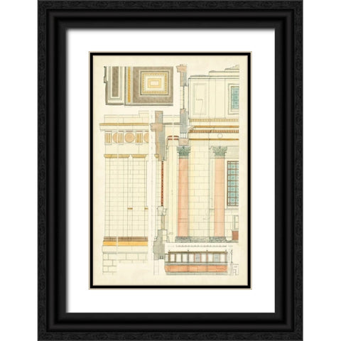 Architects Plan V Black Ornate Wood Framed Art Print with Double Matting by Vision Studio