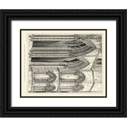 Gothic Detail V Black Ornate Wood Framed Art Print with Double Matting by Billings, R. W.