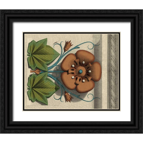 Floral Detail I Black Ornate Wood Framed Art Print with Double Matting by Vision Studio