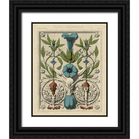 Decorative Flourish I Black Ornate Wood Framed Art Print with Double Matting by Vision Studio