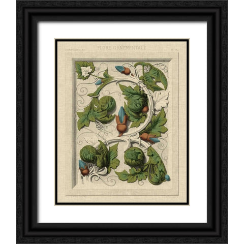 Decorative Flourish II Black Ornate Wood Framed Art Print with Double Matting by Vision Studio