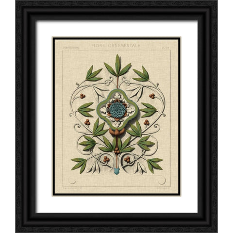 Decorative Flourish IV Black Ornate Wood Framed Art Print with Double Matting by Vision Studio