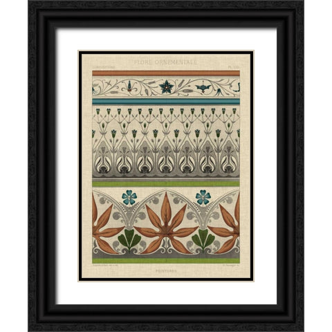 Panel Ornamentale I Black Ornate Wood Framed Art Print with Double Matting by Vision Studio
