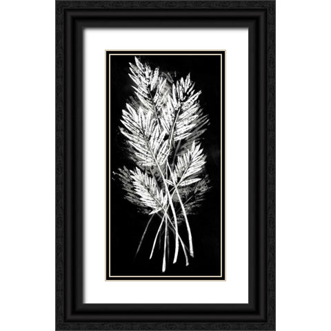 Palm Leaf Fresco II Black Ornate Wood Framed Art Print with Double Matting by Vision Studio