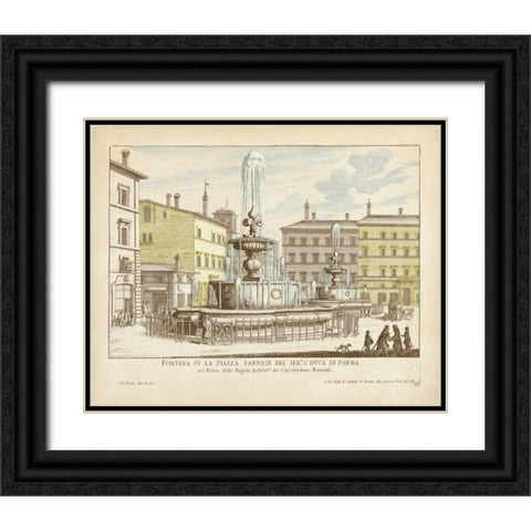Fountains of Rome IV Black Ornate Wood Framed Art Print with Double Matting by Vision Studio