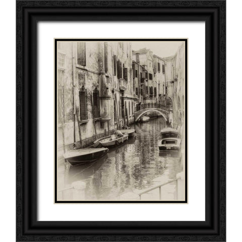 Six Boats Sepia Black Ornate Wood Framed Art Print with Double Matting by Head, Danny