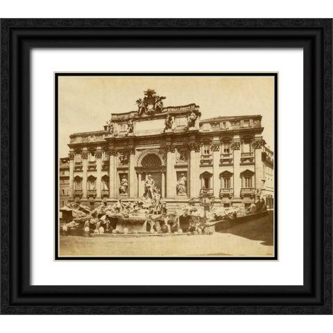 The Trevi Fountain Black Ornate Wood Framed Art Print with Double Matting by Brogi, Giacomo