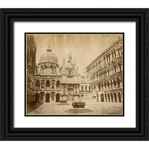 Doges Palace Black Ornate Wood Framed Art Print with Double Matting by Brogi, Giacomo
