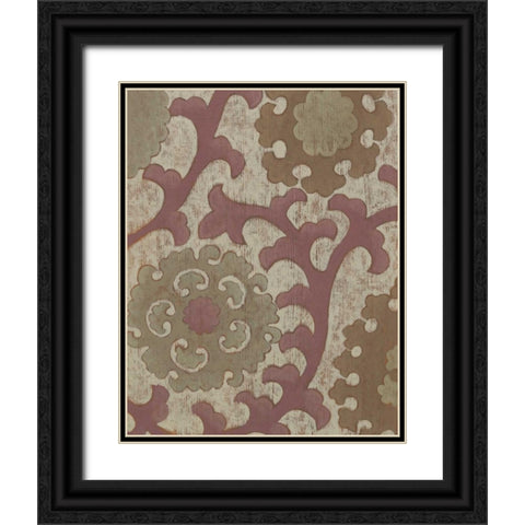 Plum Suzani I Black Ornate Wood Framed Art Print with Double Matting by Zarris, Chariklia
