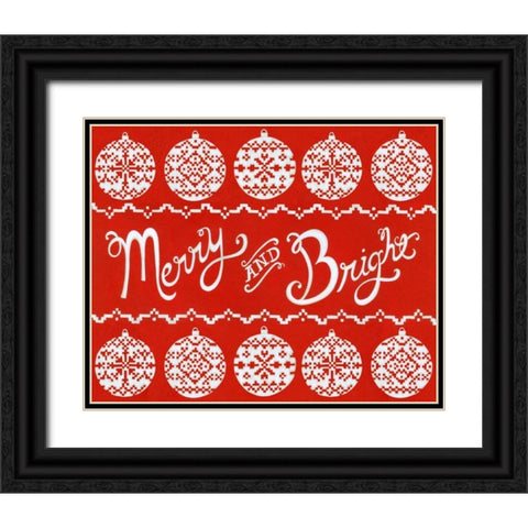 Fair Isle Snowflake II Black Ornate Wood Framed Art Print with Double Matting by Zarris, Chariklia