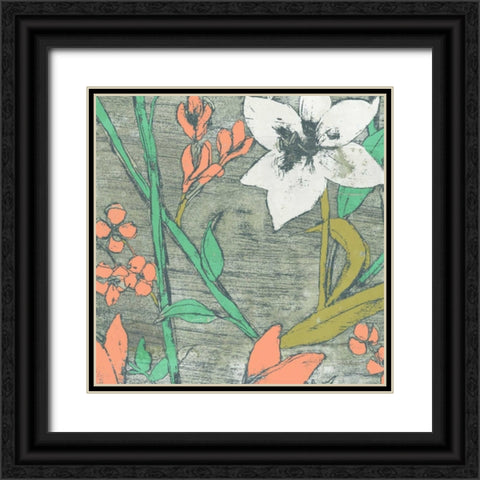 Tropicana II Black Ornate Wood Framed Art Print with Double Matting by Goldberger, Jennifer