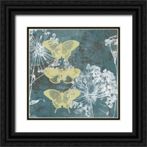 Indigo and Wings I Black Ornate Wood Framed Art Print with Double Matting by Goldberger, Jennifer