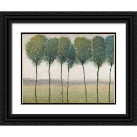 Row of Trees I Black Ornate Wood Framed Art Print with Double Matting by OToole, Tim