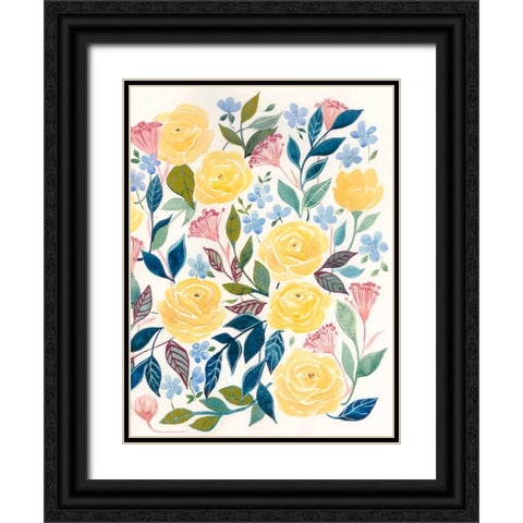 Unbound Blossoms II Black Ornate Wood Framed Art Print with Double Matting by Popp, Grace