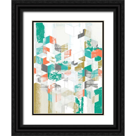 Box Grid I Black Ornate Wood Framed Art Print with Double Matting by Goldberger, Jennifer