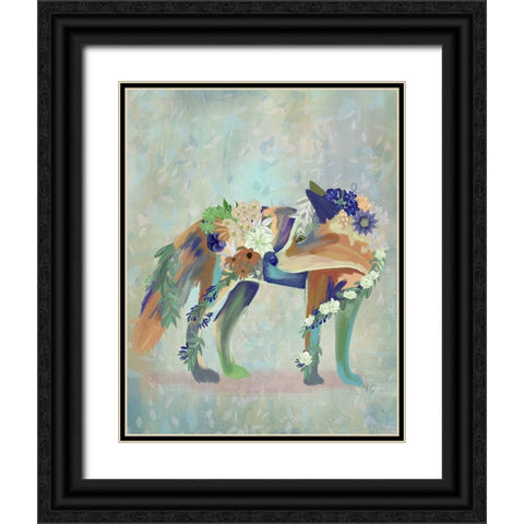 Fantastic Florals Fox-Standing Black Ornate Wood Framed Art Print with Double Matting by Fab Funky