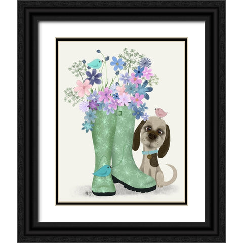 Bebe-Welly Bouquet Black Ornate Wood Framed Art Print with Double Matting by Fab Funky