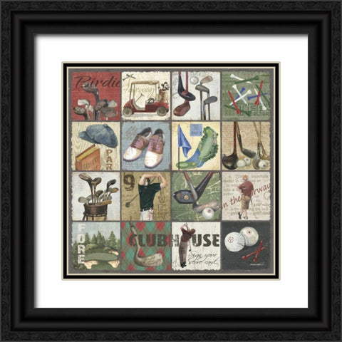 Golf Sampler II Black Ornate Wood Framed Art Print with Double Matting by Phillips, Anita