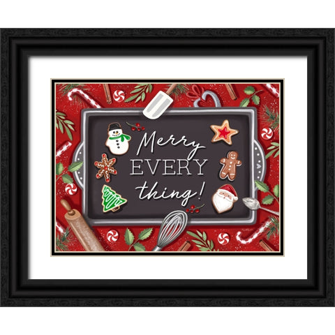 Merry Everything Black Ornate Wood Framed Art Print with Double Matting by Tyndall, Elizabeth