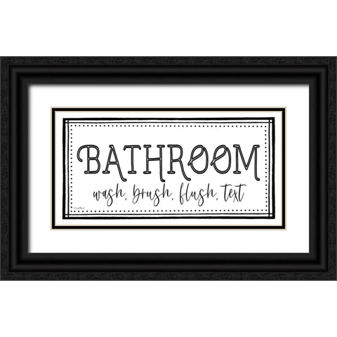 Bathroom Black Ornate Wood Framed Art Print with Double Matting by Tyndall, Elizabeth