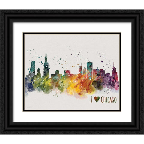 Chicago Black Ornate Wood Framed Art Print with Double Matting by Moulton, Jo