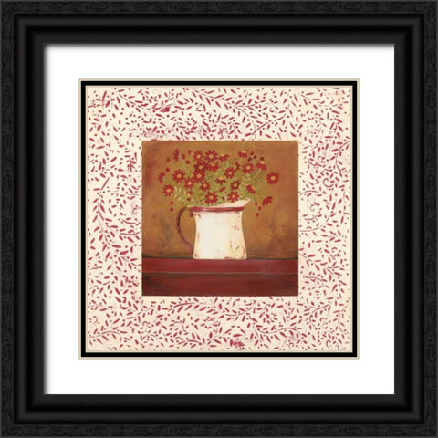 Petit Fleur I Black Ornate Wood Framed Art Print with Double Matting by Moulton, Jo