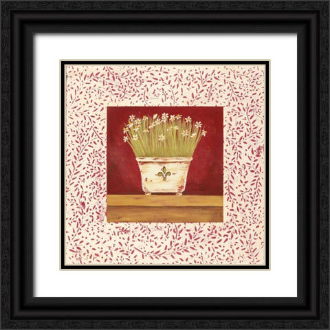 Petit Fleur III Black Ornate Wood Framed Art Print with Double Matting by Moulton, Jo
